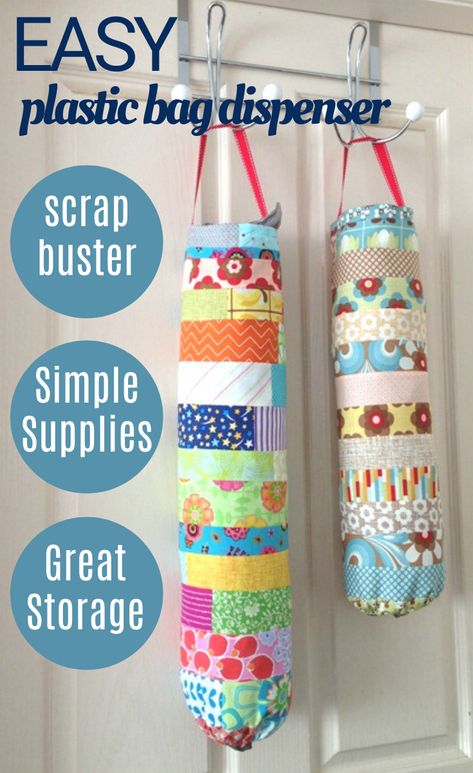 Plastic Bag Holder | Free Pattern – Sewing With Scraps Diy Plastic Bag Holder, Bag Holder Pattern, Plastic Bag Dispenser, Plastic Bag Storage, Plastic Bag Holder, Grocery Bag Holder, Plastic Bag Holders, Peg Bag, Bag Dispenser