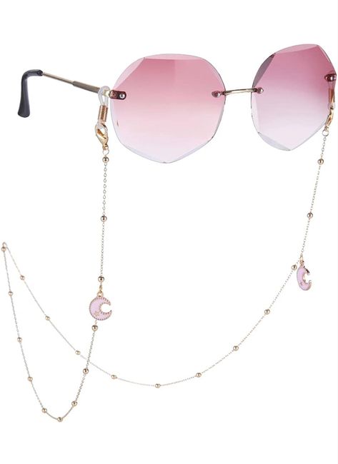 LIKGREAT Eyeglass Chain for Women Face Mask Link Chains Sunglass Strap Holder KC Gold Plated (Avocado) Apple Shape Outfits, Sunglass Strap, Eyeglass Chain Holders, Moon Chain, Eyeglass Chains, Rainbow Sunglasses, Glasses Chains, Glasses Strap, Sunglasses Chain