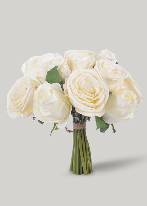 Faux Rose Flower Bouquet in Cream White Fake Flower Bouquet, After The Wedding, Bridal Bouquet Flowers, Artificial Flowers Wedding, Artificial Rose, Bridal Flower, Artificial Flower Arrangements, Wedding Flower Arrangements, Flower Bouquets