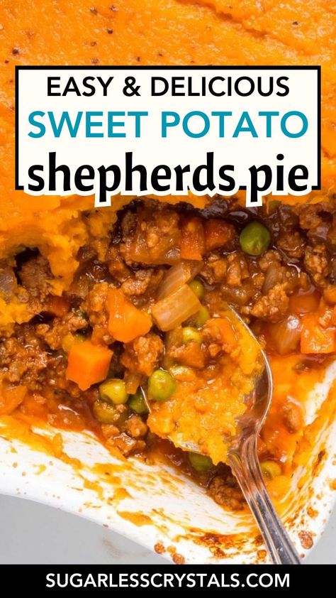 Experience the comfort of a classic with a twist in our Sweet Potato Shepherd's Pie recipe. This easy and delicious dinner will be a hit with the whole family, making meal planning a breeze. Discover more easy meals and family dinner recipes like this to keep your evenings stress-free and delightful. Shepherds Pie Recipe With Sweet Potato, Sweet Potatoe Shepard’s Pie, Sweet Potato Shepards Pie, Potato Shepherd's Pie, Sweet Potato Toppings, Shepherd's Pie Recipe, Shepards Pie, Shepherd's Pie, Healthy Pasta Recipes