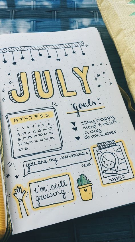 These are the best bullet journal ideas for July! I have tried the bullet journal cover ideas and they are so easy to copy! Bullet Journal Simple, Bullet Journel, Penanda Buku, Creating A Bullet Journal, Bullet Journal Cover Page, Bullet Journal Mood Tracker Ideas, Bullet Journal Paper, Bullet Journal Weekly Spread, Bullet Journal Mood