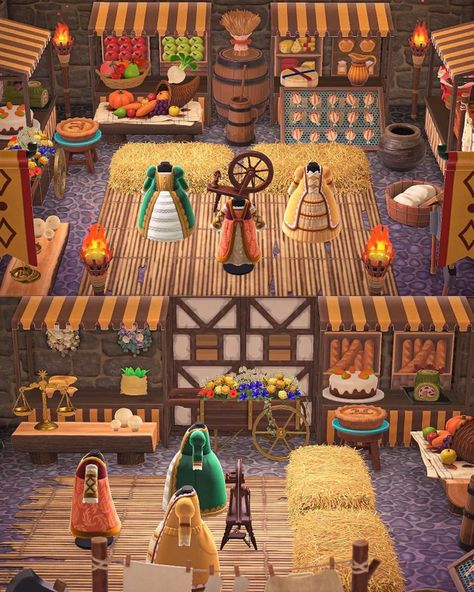 Acnh Viking, Acnh Medieval, Medieval Marketplace, Animal Crossing New Horizon, Medieval Fair, Medieval Market, Animal Crossing Wild World, Animal Crossing Pocket Camp, New Animal Crossing