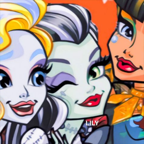 Monster High Group Matching Pfps, Monster High Matching Icons For 3, Profile Picture Trio, Monster High Group Pfp, Monster High Trio Pfp, Monster High Trio, Monster High Matching Icons, Trio Profile, Pfp Monster High