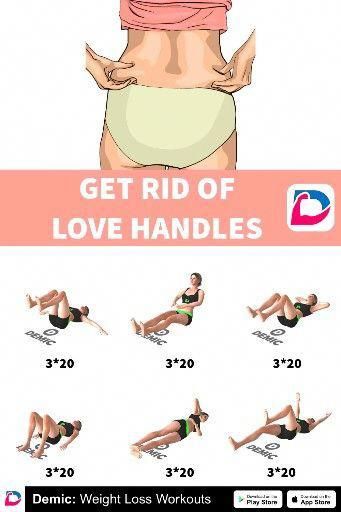 Morning Ab Workouts, Get Rid Of Love Handles, Rid Of Love Handles, Latihan Dada, Beginner Workouts, Love Handle Workout, Back Fat Workout, Trening Fitness, Full Body Gym Workout