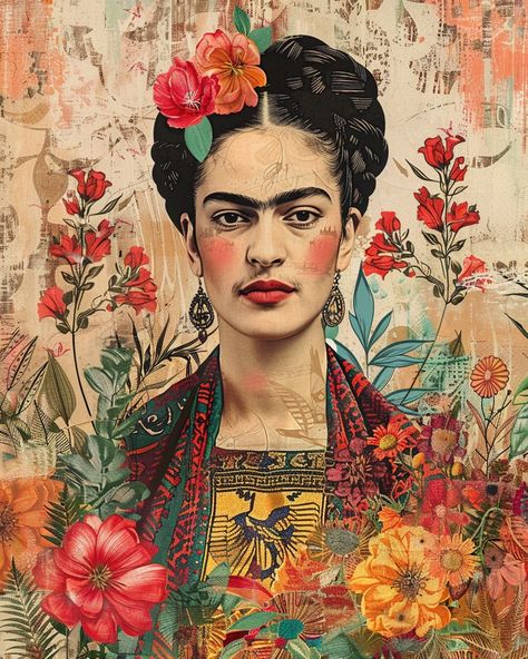 Frida Kahlo Art Illustration, Frida Kahlo Aesthetic, Watercolour Figures, Frida Kahlo Self Portrait, Bust Cake, Friday Kahlo, Frida Tattoo, Portraiture Artist, Frida Kahlo Paintings