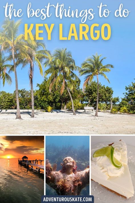 There are so many wonderful things to do in Key Largo. As the northernmost island in the Florida Keys, getting here from Miami is a piece of cake. The most easily accessible of the Florida Keys, Key Largo is an island brimming with stunning natural wonders. Here are the most magical places to visit in Key Largo Florida. | fun things to do in key largo | best things to do in key largo | key largo florida things to do in | key largo things to do | what to do in key largo florida Things To Fo, Christ Of The Abyss, Key Largo Florida, Usa Bucket List, Mangrove Swamp, Glass Bottom Boat, Everglades National Park, The Florida Keys, A Piece Of Cake