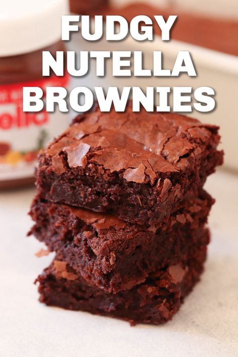 Nutella Brownies Recipe, Nutella Dessert Recipes, Nutella Recipes Brownies, Nutella Recipes Easy, Nutella Fudge, Make Box, Recipes Brownies, Nutella Desserts, Six Sisters Stuff