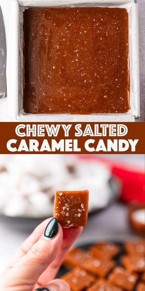 Homemade Salted Caramel Candy, Salted Carmels, Soft Caramel Candy, Caramel Candy Recipe Without Corn Syrup, Carmel Cashew Candy, Homemade Caramel Candy, Salted Caramel Candy, Homemade Caramels, Candy Homemade