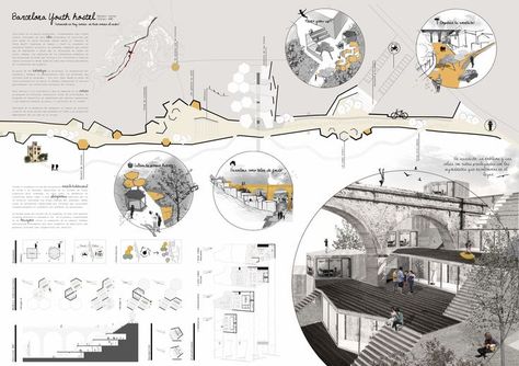 Results of the Competition Barcelona Youth Hostel: Architecture Competition Poster, Thesis Sheets Architecture Presentation Boards, Architectural Competition Sheets, Architectural Competition Presentation, Poster Arsitektur, Architecture Competition Panel, Site Analysis Architecture, Presentation Boards, Presentation Board Design