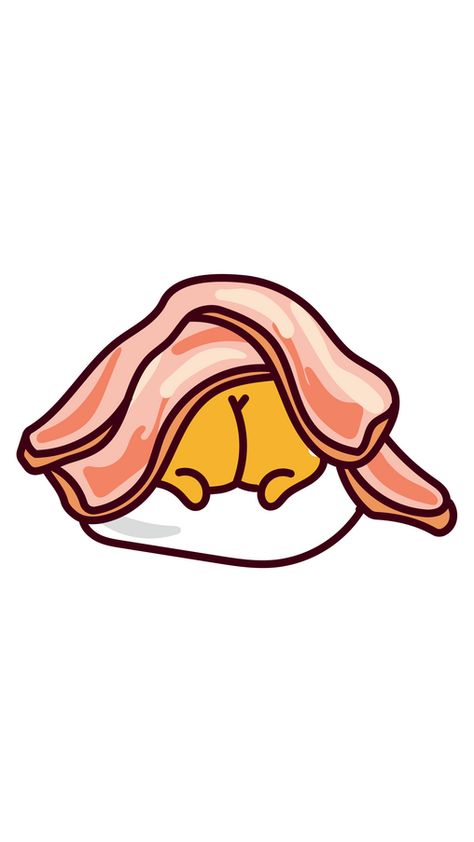 What do you see in this fanart Gudetama Hiding Under Bacon Sticker? We see the beautiful booty of the famous Sanrio's lazy egg yolk who likes to do nothing during lying in bed. But today, something... Lazy Egg Gudetama Wallpaper, Gutatama Egg Wallpaper, Lazy Egg Wallpaper, Gudetama Funny, Gutatama Egg, Lazy Egg Gudetama, Egg Character, Gudetama Egg, The Lazy Egg