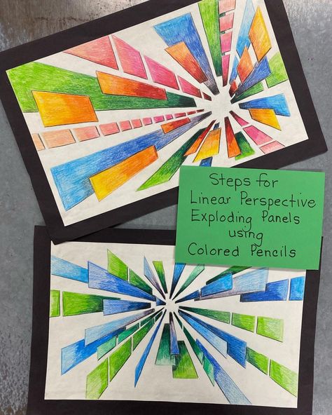 High School Color Wheel Projects, Perspective Art Projects High School, Art Class For Middle School, Grade 8 Art Ideas, Year 6 Art Projects, High School Art 1 Projects, Perspective Art Projects, High School Art Projects Lesson Plans, Middle School Drawing Projects