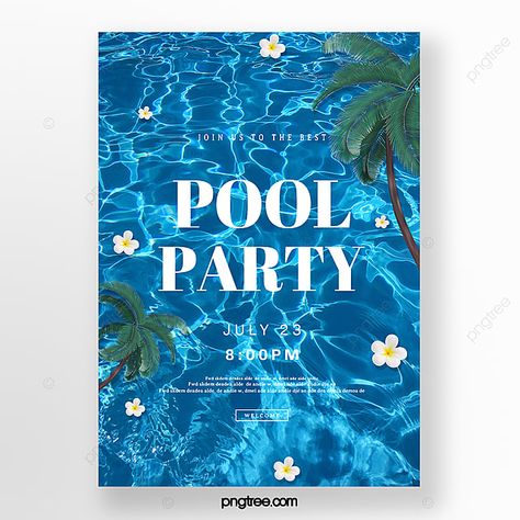 Pool Party Theme Invitation, Blue Theme Pool Party, Pool Party Graphic Design, Invitaciones Para Pool Party, Pool Party Poster Design, Blue Pool Party, Pool Party Template, Pool Party Design, Pool Party Poster