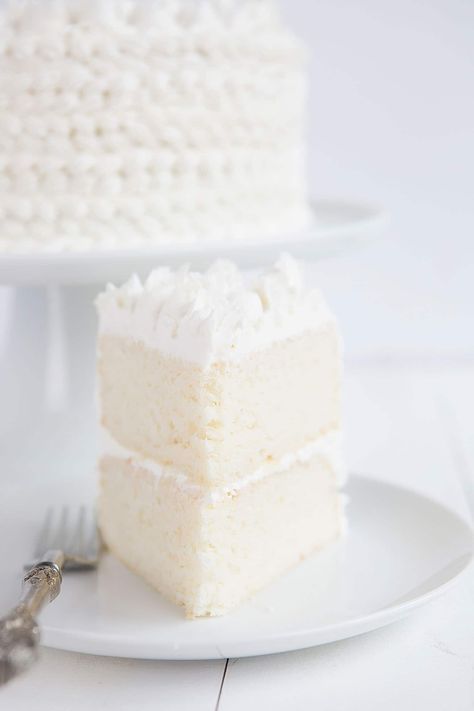 Have you ever had White Almond Wedding Cake??? It's AMAZING. Almond Wedding Cake Recipe, Wedding Cake Icing Recipe, Wasc Cake, Almond Wedding Cake, Wasc Cake Recipe, Almond Wedding Cakes, Homemade White Cakes, Homemade Wedding Cake, White Cake Recipe