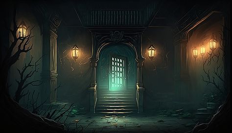 Horror Game Background, Horror Background Dark, Horror Atmosphere, Background Horror, Horror Background, Night Castle, Spooky Village, Horror Scene, Castle Halloween