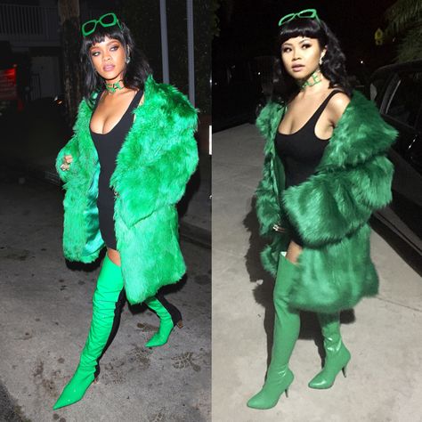 Rihanna #BBHMM costume Rihanna Costume Halloween, Rihanna Halloween, Rihanna Costume, Popstar Party, Rihanna Looks, Halloween Costume Outfits, Group Halloween Costumes, Halloween Inspo, Costumes Ideas