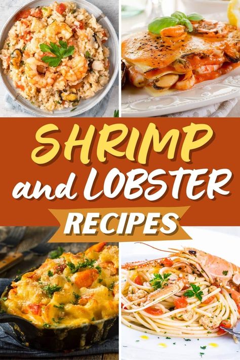 Try these shrimp and lobster recipes for a seafood feast like no other! From pasta to stew to pizza, you just can't beat this tasty combo. Red Lobster Seafood Pasta, Lobster Tail And Shrimp Recipes, Shrimp Lobster Recipes, Lobster And Shrimp Recipes, Shrimp And Lobster Recipes, Shrimp And Lobster Pasta, Lobster Scampi Recipe, Lobster And Shrimp Pasta, Grilled Lobster Recipes