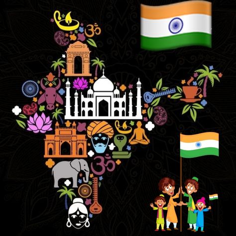 Independence Day Poster Drawing Ideas, India Crafts For Kids Culture, Ek Bharat Shreshtha Bharat Posters, Patriotic Drawings India, Independence Day India Creative Ideas, Indian Heritage Drawing, Cultural Day At School Ideas, Happy Independence Day Messages, Christmas Board Decoration