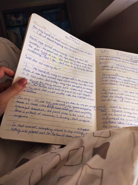 Writing dialogue and feels at 3 am in bed, with nothing but a bedside lamp, my notebook, and a pen. Creativity just never stops flowing, and that's when you know 3am is only called the 'unholy' hour because everything you churn out is SO GODLY you instantly put everything holy to shame. Novel Writing Aesthetic, Writing Aesthetic, Soul Searching, Novel Writing, Book Aesthetic, Late Night, At Night, Navy Blue, Writing