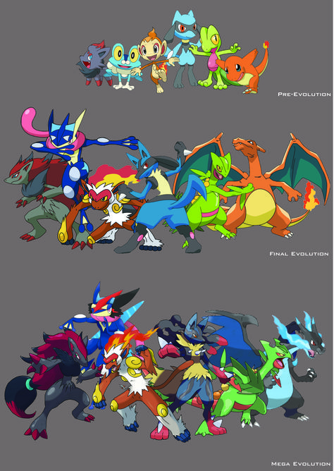 my Pokemon dream team. Pre-> FInal-> Mega Evolution. Lucario, Infernape, Greninja, Charizard, Zoroark, Sceptile. Pokemon Dream Team, Pokémon Mega Evolution, Greninja And Lucario, Lucario And Greninja, Mega Zoroark, Mega Infernape, Pokemon Sceptile, Pokemon Infernape, Pokemon Mega Evolution