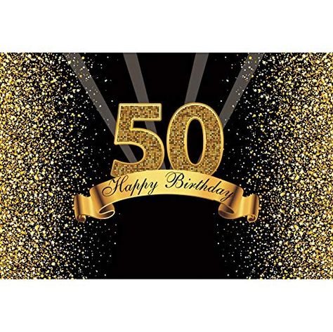 Bday Backdrop, Birthday Celebration Background, Background Happy Birthday, 50th Birthday Backdrop, Happy Birthday Party Decoration, Gold And Black Background, 50th Birthday Celebration, 50th Birthday Party Decorations, Celebration Background