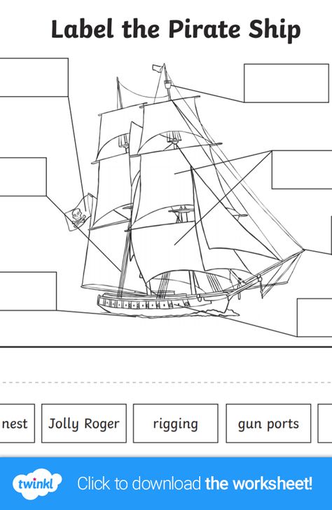 Parts Of A Pirate Ship, Pirates Past Noon Activities, Tefl Lessons, Pirate Printables, Pirate Quotes, Beaver Scouts, Pirate Ideas, Fun Worksheet, Cousin Camp