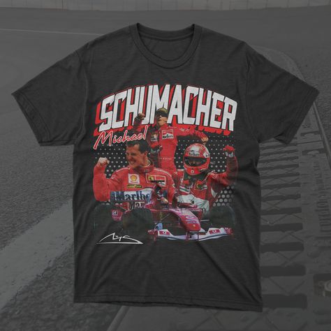 Rev up your style with the exclusive Michael Schumacher F1 Graphic Shirt, celebrating the unparalleled legacy of this Formula 1 legend. Show your passion for motorsports with this meticulously crafted shirt, featuring a captivating graphic design that captures Schumacher's iconic style and unparalleled skill. A must-have for fans and collectors, this Michael Schumacher F1 Graphic Shirt is the perfect addition to your wardrobe. Stand out and honor the racing greatness of Michael Schumacher. #MichaelSchumacher #F1 #Formula1 #Motorsports #RacingLegend #GraphicShirt #Collectible #Memorabilia #RaceDayReady #UnleashYourSpeed .: 100% cotton (fiber content may vary for different colors) .: Medium fabric (5.3 oz/yd² (180 g/m .: Classic fit .: Tear-away label .: Runs true to sizeNO RETURNS ACCEPTED F1 Gifts, F1 Helmet, Wardrobe Stand, Formula 1 Racing, Mick Schumacher, Michael Schumacher, Birthday List, Iconic Style, Race Day