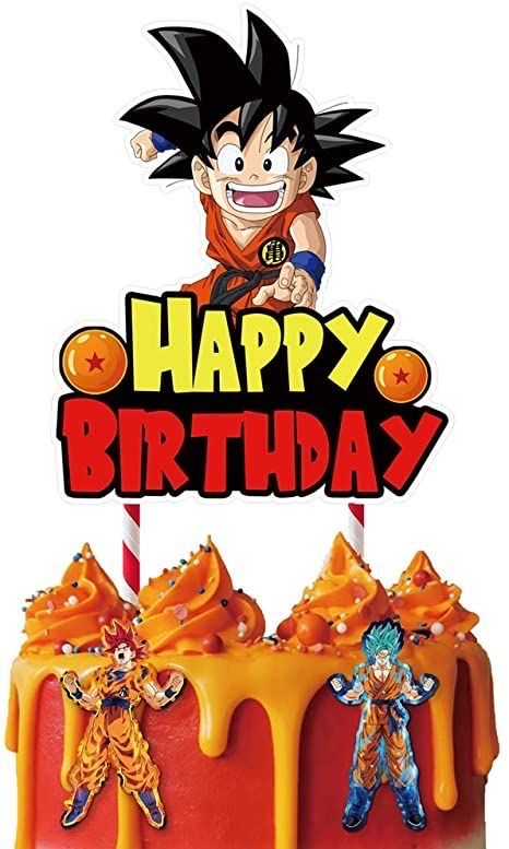 Dragon Ball Z Cake Topper, Goku Cake, Cool Birthday Cake, Dragon Ball Z Cake, Happy Birthday Dragon, Dragon Decorations, Dragonball Z Cake, Goku Birthday, Giratina Pokemon