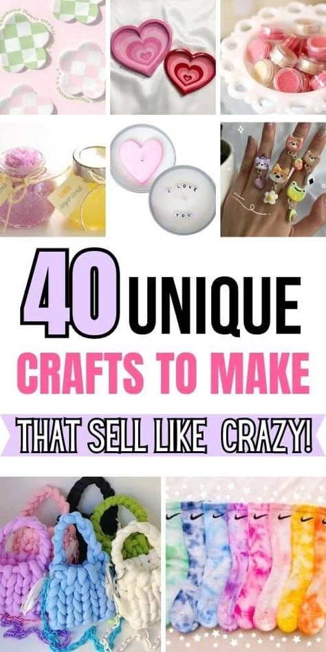 hot-crafts-to-sell Low Cost Crafts To Sell, Best Diy Crafts To Sell, Diy Hobbies To Sell, Crafts For Festivals, High Profit Crafts, Easy Diy Items To Sell, Diy Craft Show Ideas To Sell, No Sew Crafts To Sell, Art You Can Sell