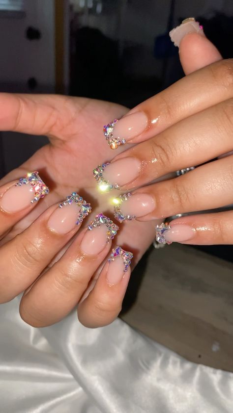 Medium Length Bling Nails, Medium Nail Designs With Charms, Medium Bling Nails, Junk Nails Bling Medium, Bling Nails, Nail Tech, Nail Inspo, Lashes, Nails