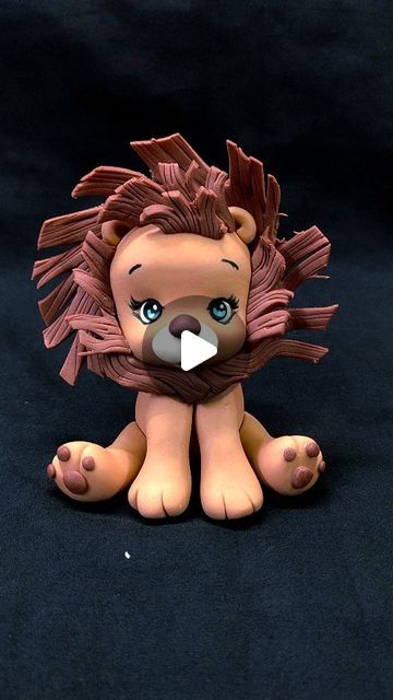 Animal Fondant Tutorial, Fondant Lion Tutorial, Fondant Lion, Fondant Doll, Fondant Animals Tutorial, Lion Cake Topper, Animal Fondant, Fondant Figurine, Zoo Cake