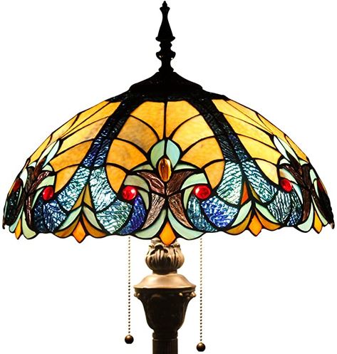 Amazon.com: Tiffany Style Floor Standing Lamp W16H64 Inch Tall Beige Blue Liaison Stained Glass Shade 2E26 Antique Reading Lighting Resin Base S160E WERFACTORY Lamps Bedroom Living Room Coffee Table Lover Gifts: Home Improvement Glass Standing Lamp, Tiffany Style Lamp Shades, Tiffany Style Floor Lamps, Tiffany Floor Lamp, Tiffany Style Lamp, Tiffany Lamp, Corner Lamp, Bronze Table Lamp, Torchiere Floor Lamp