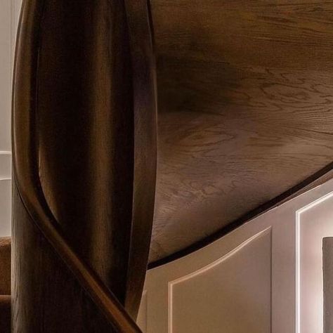 Bureau Namas on Instagram: "Exquisite winding staircase with the refined millwork creates a classic-contemporary interior with timeless look. 🤎 • • • By @gillesetboissier 📸 @ashjamesphotography • • #architecturephotography #architecturaldesign #architecturelovers #picoftheday #pictureoftheday #design #interiordesign #interiordesigner #vogueliving #elledecor #elledecoration #decor #architecturegram #interiorinspo #interiordesigninspiration #naturaldesign #neutraldesign #cleanlines #interiordesi Dark Wood Staircase, Oak Aesthetic, Sculptural Staircase, Adam Hunter, Winding Staircase, Georgian Townhouse, Wood Staircase, Vogue Living, Neutral Design