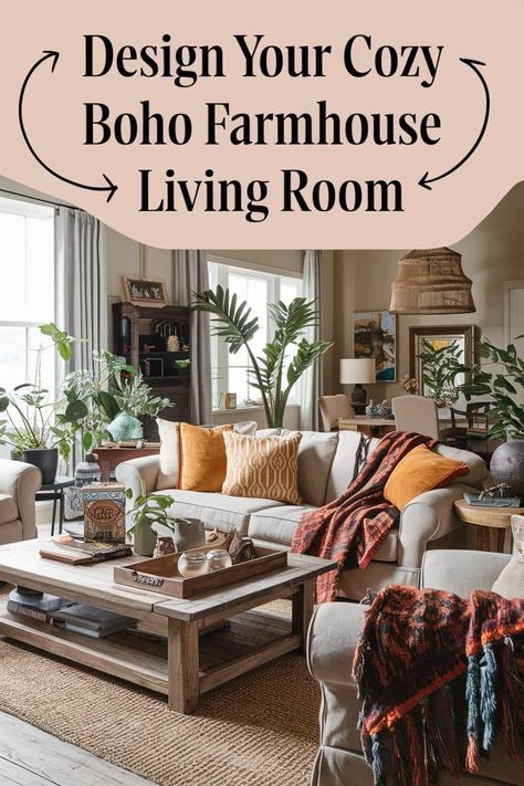 Boho Farmhouse Living Room Ideas for a Cozy Retreat Boho Farmhouse Living Room, Chic Farmhouse Decor, Boho Farmhouse Decor, Farmhouse Living Room Ideas, Colorful Textiles, Matching Patterns, Boho Farmhouse, Farmhouse Living Room, Simple Bedroom