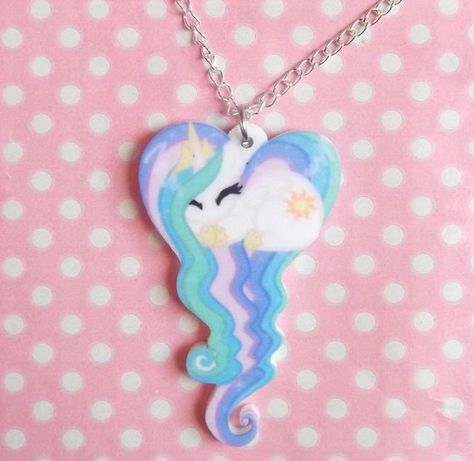 Princess Celestia My Little Pony Friendship Is Magic sleeping heart necklace Mlp Necklaces, Kawaii Store, Silly Clothes, My Little Pony Poster, Unicorn Girl, Princess Celestia, My Little Pony Pictures, Mlp My Little Pony, Laser Cut Acrylic