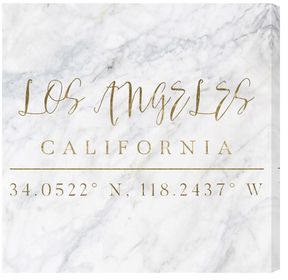 Los Angeles Coordinates (Canvas) Glam Wall Art, Textual Art, Contemporary Modern Art, Oliver Gal, House Of Hampton, Wall Art Canvas Prints, Art Moderne, Wall Art Canvas, Best Canvas