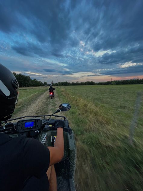 Atv Riding Aesthetic, Old Cabin, Four Wheeling, Bike Aesthetic, Atv Riding, Four Wheelers, Western Aesthetic, 4 Wheeler, Ranch Life