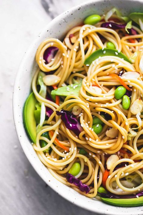 Chinese Salad Dressing, Asian Spaghetti, Salad With Sesame Ginger Dressing, Healthy Proteins, Chinese Salad, Leftover Spaghetti, Sesame Ginger Dressing, Spaghetti Salad, Salad Recipe Ideas