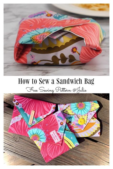 Reusable Sandwich Wrap Free Sewing Patterns | Fabric Art DIY Diy Sandwich Bags, Sandwhich Wraps, Snack Wraps, Diy Lunch Bag, Fat Quarter Sewing Projects, Fabric Art Diy, Reusable Sandwich Wrap, Sewing Piping, Sandwich Wrap