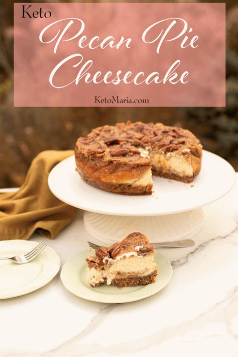 Keto Pecan Pie Cheesecake Keto Pecan Pie Cheesecake Recipe, Keto Christmas Cheesecake, Keto Cheesecake Pie, Keto Pecan Cheesecake Pie, Keto Pecan Pie Cheesecake, Keto Maria, Keto Maria Emmerich Recipes, Maria Emmerich Recipes, Maria Emmerich