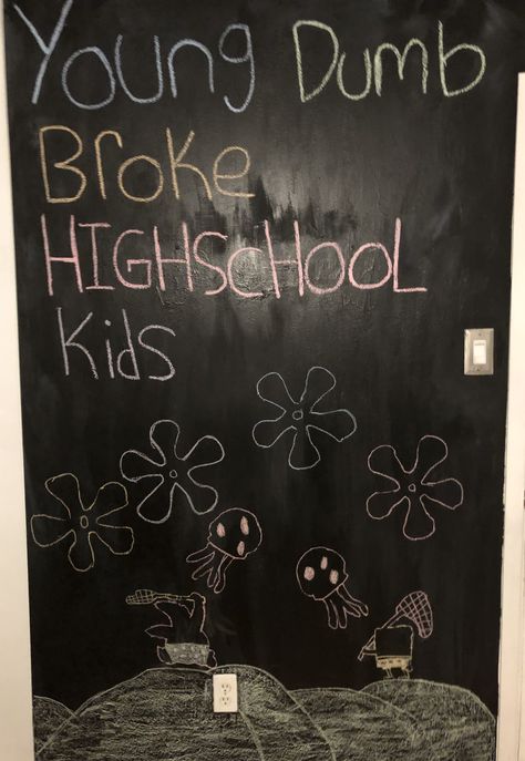 Chalkboard Wall Ideas For Teens, Things To Draw On Chalkboard Wall, Chalk Wall Ideas Bedroom, Chalkwall Ideas Bedroom, Fnf Quotes, Chalk Wall Bedroom, Wall Chalk Art, Chalkboard Wall Ideas, Chalk Wall Ideas