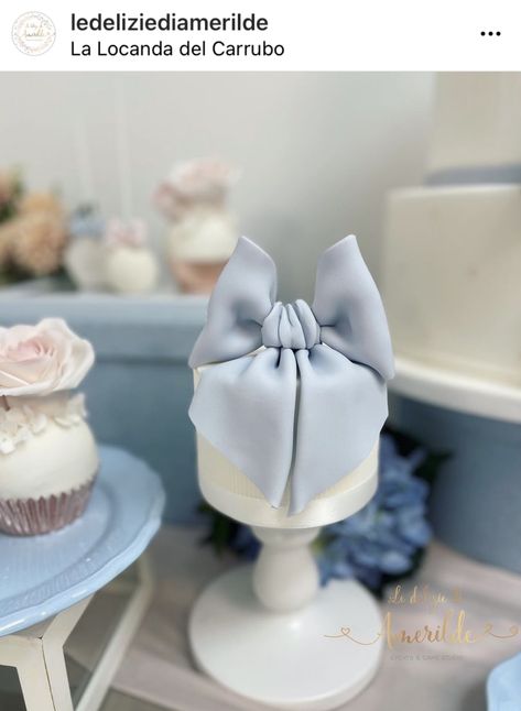 Blue Bow Cake, Lady Cake, Bow Cake, Mermaid Birthday Cakes, Bridal Shower Inspo, Pastel Blue Color, Bow Cakes, Baby Shower Cakes For Boys, Cake Inspo