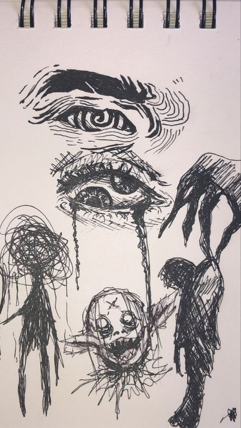 Grunge Drawing Ideas, Grunge Drawing, Scary Drawings, Horror Drawing, Creepy Drawings, Arte Grunge, Instagram Creator, Trash Art, Grunge Art