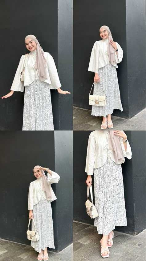 Ootd Hijab Lebaran, Ootd Rok Korean Style, Outfit Formal Hijab, Ootd Korean Style Dress, Ootd Kampus Hijab, Ootd Bukber, Style Kondangan Hijab, Outfit Kondangan Casual, Hijab Casual Ootd