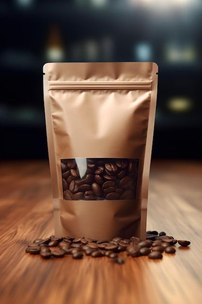 Photo a bag of coffee beans is on a tabl... | Premium Photo #Freepik #photo #coffe #coffee-beans #arabica #coffee-background Coffee Products Photography, Product Photography Coffee, Coffee Bag Photography, Packaging Design Coffee, Bag Of Coffee Beans, Coffee Photoshoot, Coffee Beans Photography, Coffee Pic, Coffee Bean Bag