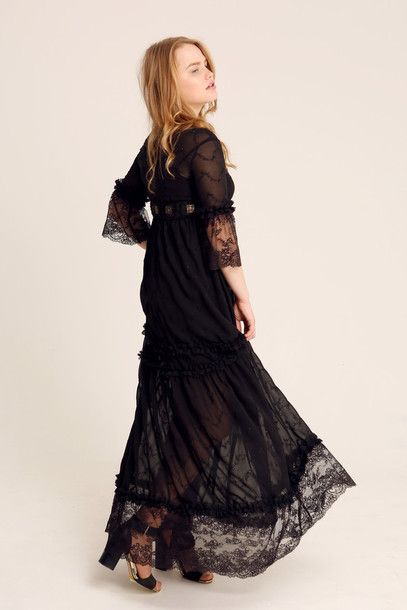 Black lace gothic bohemian dress, dark mori kei, black forest kei Long Black Boho Dress, Short Blue Dress Formal, Dark Lifestyle, Black Bohemian Dress, Dark Dresses, Lace Dres, Black Hippie, Gothic Bohemian, Bohemian Lace Dress