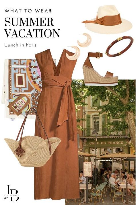 Summer Vacation Outfit Inspiration Paris #outfits #style #summer #outfitideas #dressideas #fashion #beauty #inspo #affiliate Vacation Outfit Inspiration, Spring Break Dress, Tory Burch Scarf, What To Wear In Paris, Faithful The Brand, Adventurous Women, Fashion Capsule Wardrobe, Resort Outfit, Summer Vacation Outfits