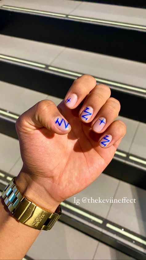 Masc Nails, Nails For Men, Mens Manicure, Neon Demon, Ideas Uñas, Mani Ideas, Mens Nails, Art Men, Blue Nail Art