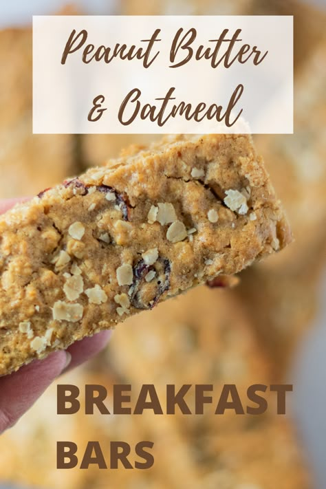 In just minutes you can have these wholesome breakfast bars ready for a weeks' worth of on-the-go breakfasts. Breakfast Bar Recipe, Easy Breakfast Bar, Recipe With Peanut Butter, Peanut Butter Breakfast Bar, Easiest Breakfast, Wholesome Breakfast, Breakfast Bars Recipe, Blueberry Crumb Cake, Peanut Butter Breakfast