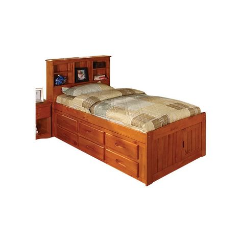 Kaitlyn Mate's and Captain's Bed with Trundle Twin Captains Bed, Bed With Drawers Underneath, Twin Storage Bed, Captains Bed, Bookcase Bed, Bookcase Headboard, Casas Coloniales, Twin Bed Frame, Bed With Drawers