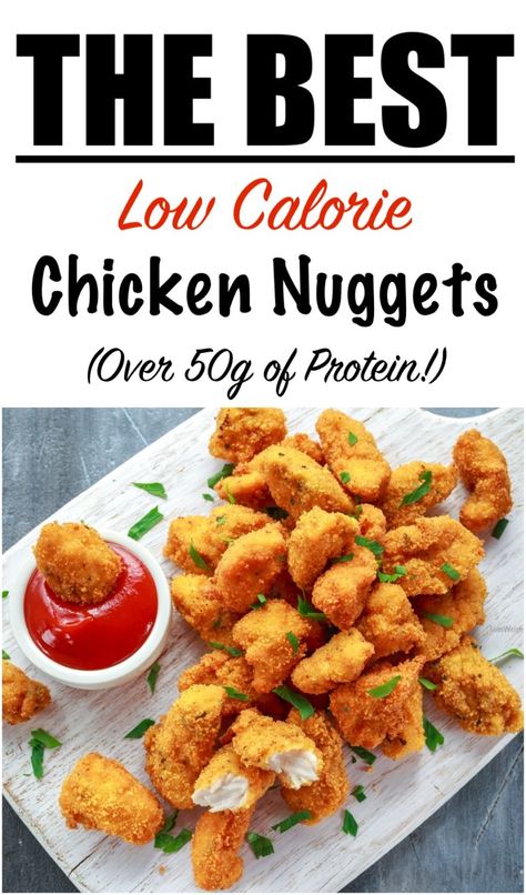 Easy Homemade Chicken Nuggets Recipe {LOW CALORIE} Easy Healthy Low Calorie Dinner Ideas, Low Cal Chicken Nuggets, Low Calorie Recipes Picky Eaters, Low Calorie Chicken Tenderloin Recipes, Low Calorie Chicken Nuggets, Low Calorie Chicken Tenders, Low Calorie Chicken Meals, High Protein Calorie Deficit Diet, Chicken Recipes Low Calorie